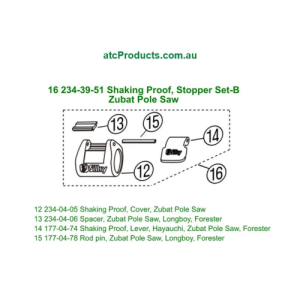 16. Shaking proof, stopper set B (Clamp housing set) Zubat